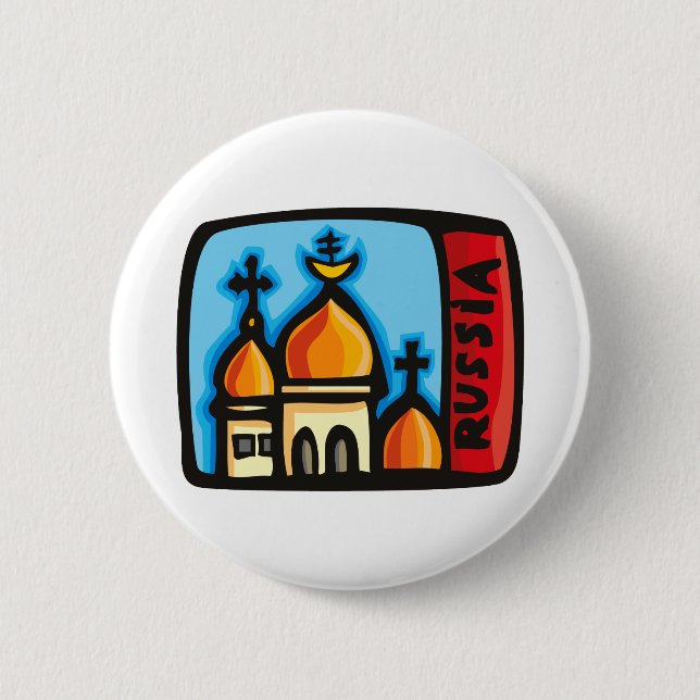 Badge Rond 5 Cm Bouton de la Russie (Devant)
