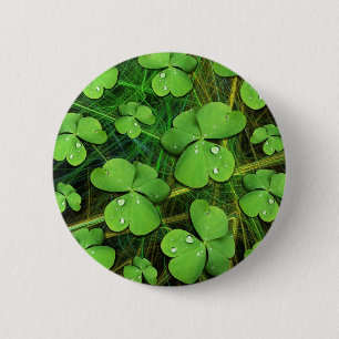Badge Rond 5 Cm Bouton de la Saint Patrick Shamrock verte