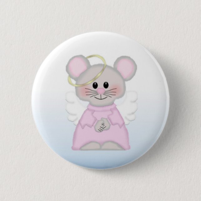 Badge Rond 5 Cm Bouton de la souris d'angélique officinale (Devant)