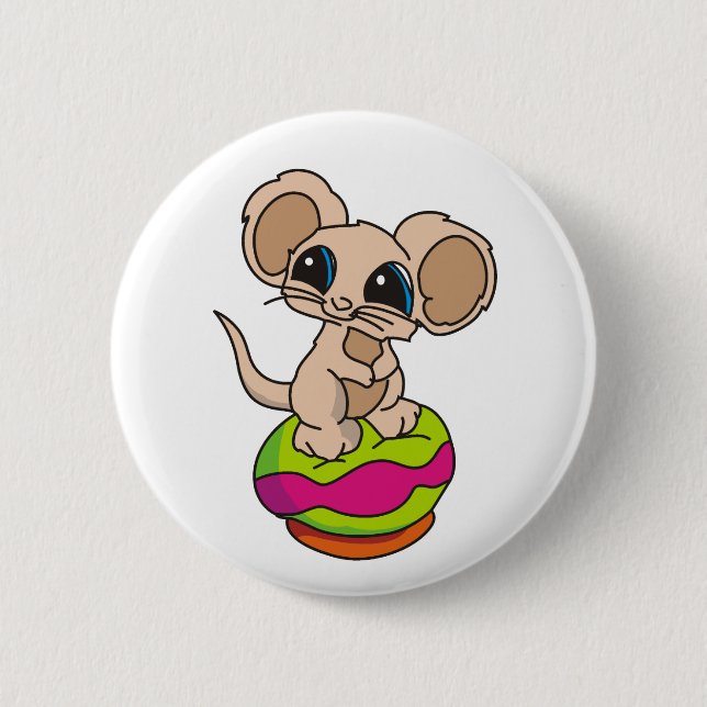 Badge Rond 5 Cm Bouton de la souris fait sur commande (Devant)