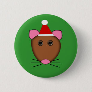 Badge Rond 5 Cm Bouton de la souris Joyeux Noël