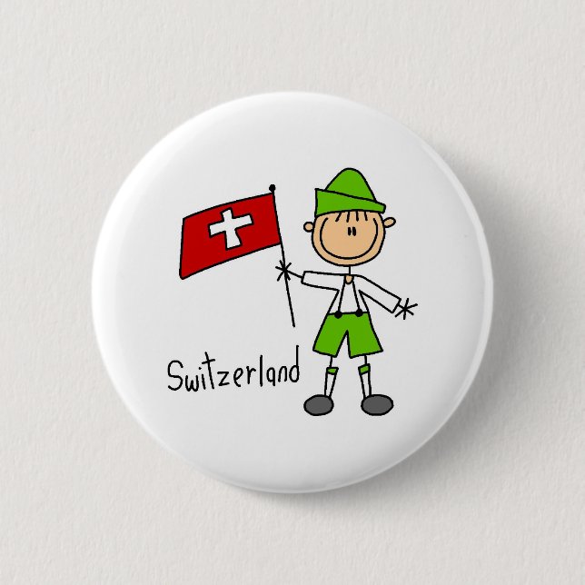Badge Rond 5 Cm Bouton de la Suisse (Devant)