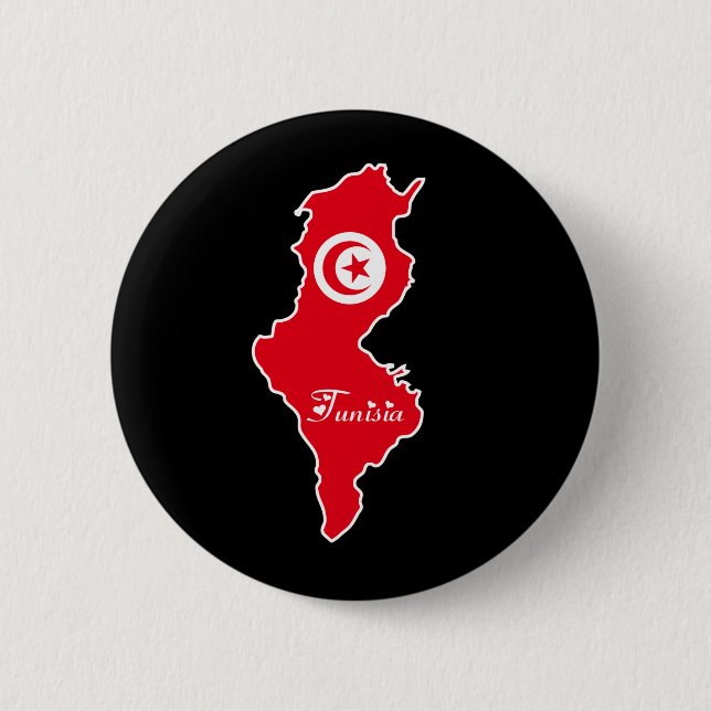 Badge Rond 5 Cm Bouton de la Tunisie (Devant)