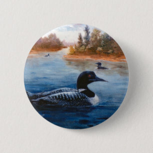Badge Rond 5 Cm Bouton de lac loon