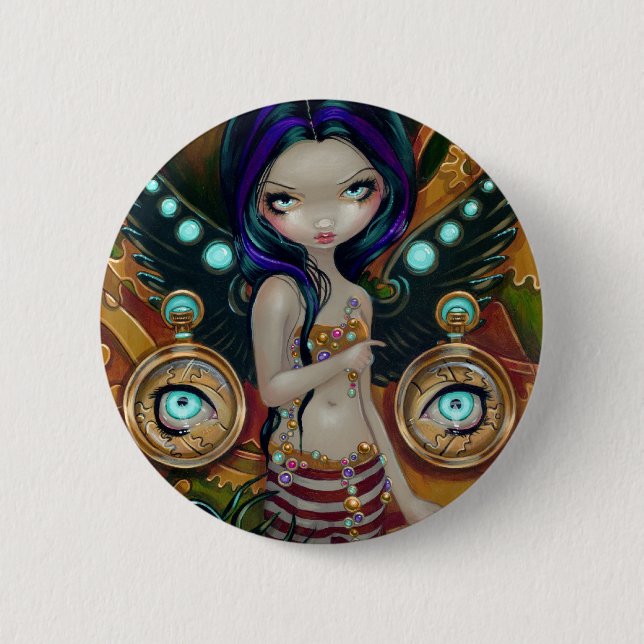 Badge Rond 5 Cm "Bouton de l'ange III mécanique" (Devant)