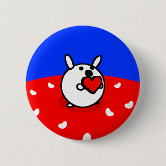 Badge Rond 5 Cm Bouton de LAPIN de COEUR