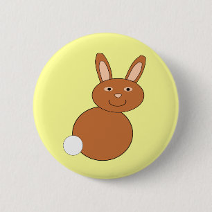 Badge Rond 5 Cm Bouton de lapin de Pâques heureux