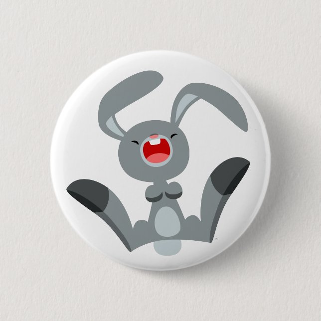 Badge Rond 5 Cm Bouton de lapin joyeux joli dessin (Devant)
