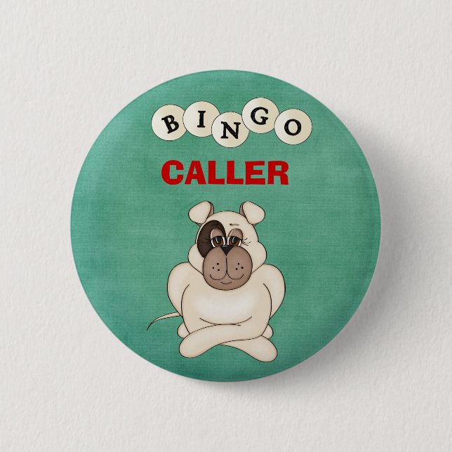 Badge Rond 5 Cm Bouton de l'appelant de Bingo (Devant)