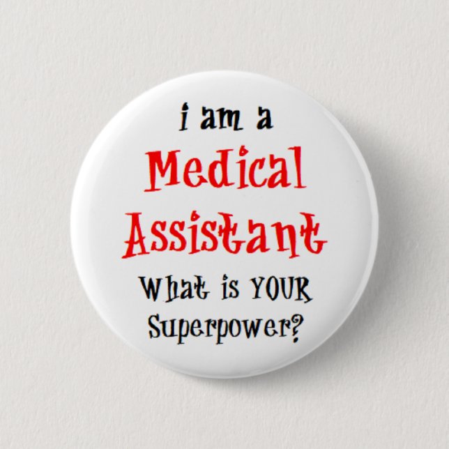 Badge Rond 5 Cm bouton de l'assistant médical (Devant)