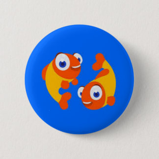 Badge Rond 5 Cm Bouton de l'enseignant de poisson blanc