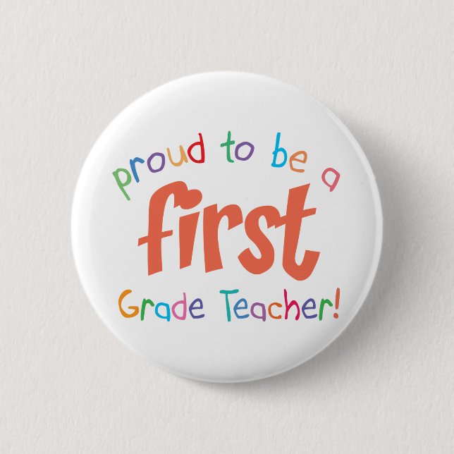 Badge Rond 5 Cm Bouton de l'enseignant de première année (Devant)
