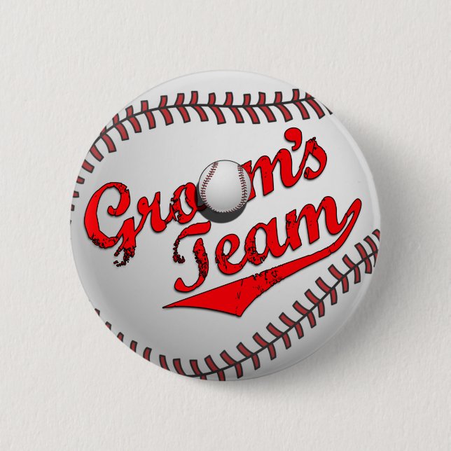 Badge Rond 5 Cm Bouton de l'équipe du marié de base-ball (Devant)