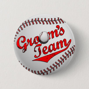 Badge Rond 5 Cm Bouton de l'équipe du marié de base-ball