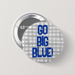 Badge Rond 5 Cm Bouton de l'esprit de l'école Go Big Blue