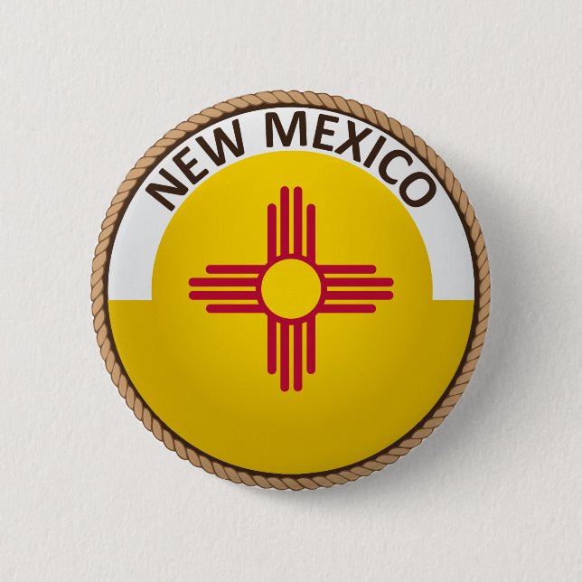 Badge Rond 5 Cm Bouton de l'état du Nouveau-Mexique (Devant)