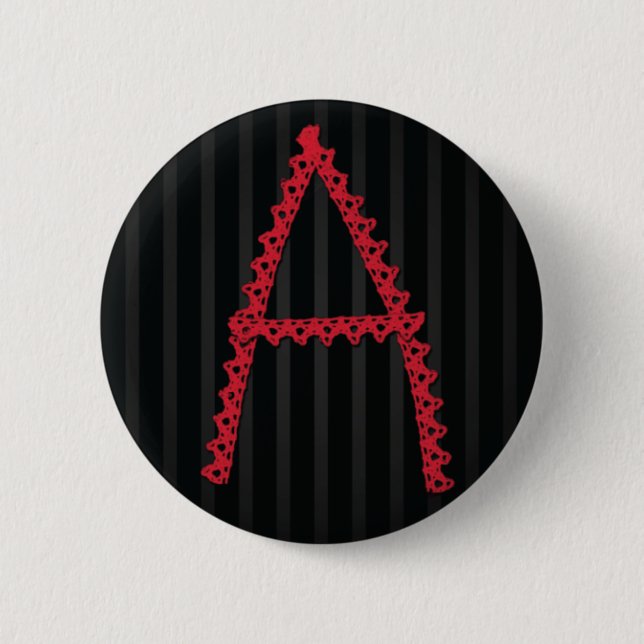 Badge Rond 5 Cm Bouton de lettre d'écarlate (Devant)