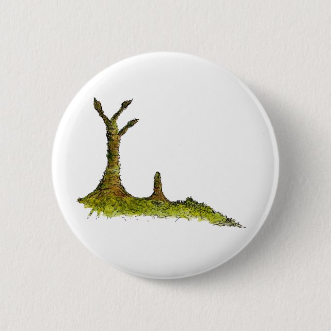 Badge Rond 5 Cm Bouton de lichens de Prototaxites (Devant)