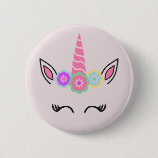 Badge Rond 5 Cm Bouton de licorne