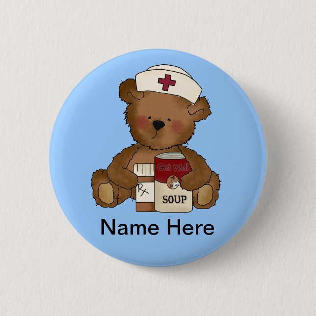 Badge Rond 5 Cm Bouton de l'infirmière mignonne (Devant)