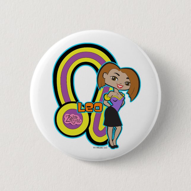 Badge Rond 5 Cm Bouton de Lion (Devant)