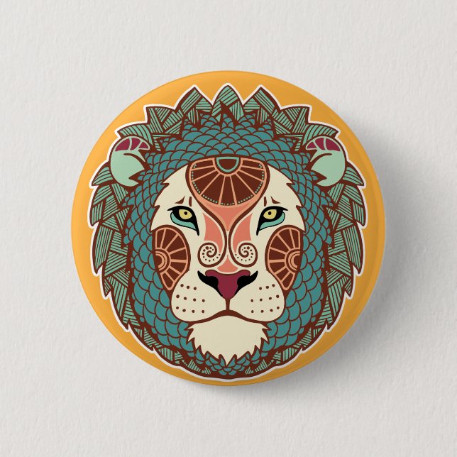 Badge Rond 5 Cm Bouton de Lion (Devant)
