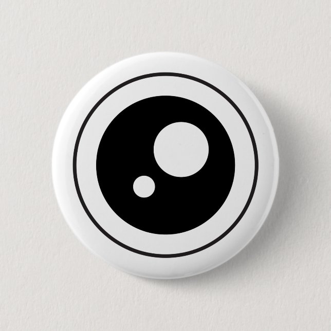 Badge Rond 5 Cm Bouton de l'oeil 01 de Cartoony (Devant)