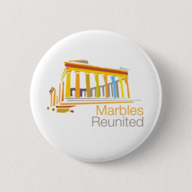 Badge Rond 5 Cm Bouton de logo de Reuited de marbres (Devant)