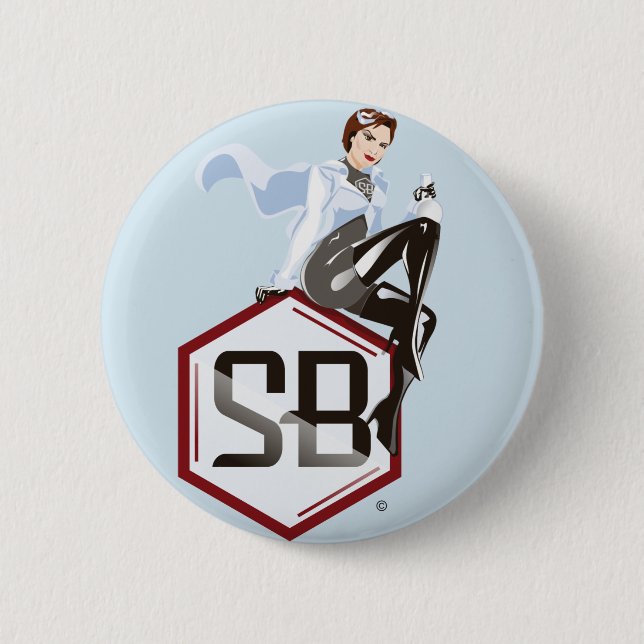 Badge Rond 5 Cm Bouton de logo de SciBabe (Devant)