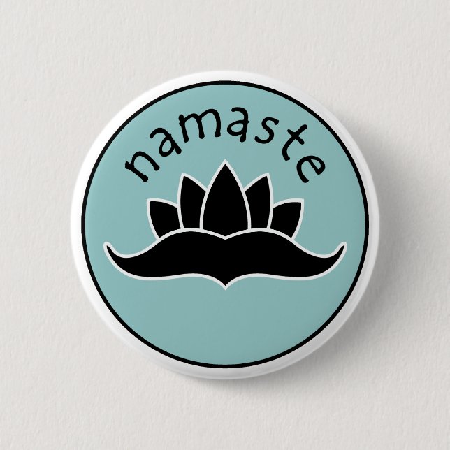 Badge Rond 5 Cm Bouton de Lotus Namaste (Devant)