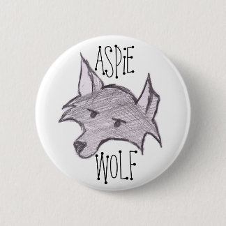Badge Rond 5 Cm Bouton de loup d'Aspie