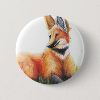 Badge Rond 5 Cm Bouton de loup Maned