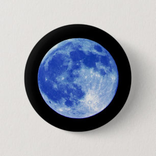 Badge Rond 5 Cm Bouton de lune bleue