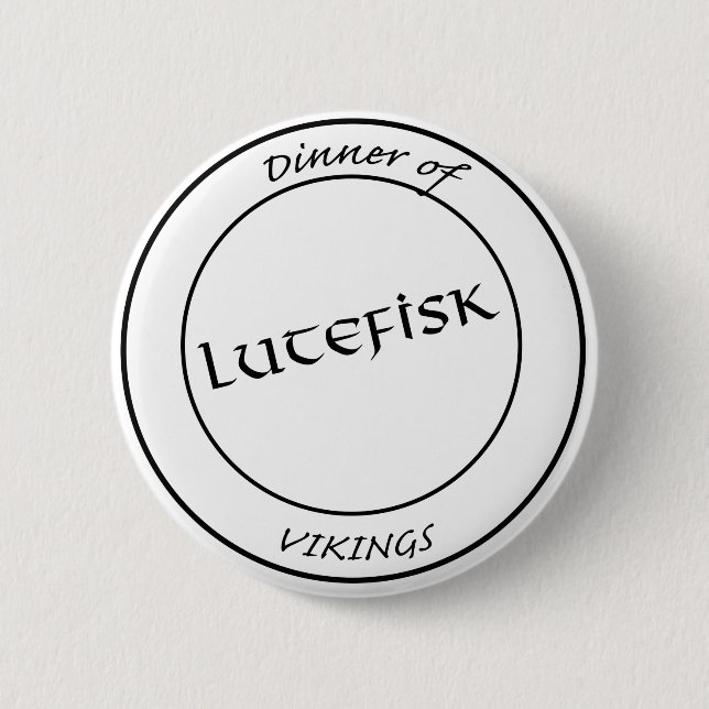 Badge Rond 5 Cm Bouton de Lutefisk (Devant)