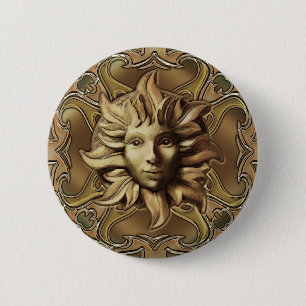 Badge Rond 5 Cm Bouton de lutin de Beltane Sun