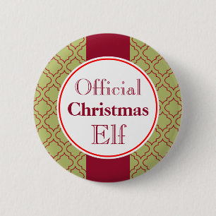 Badge Rond 5 Cm Bouton de Lutin de Noël