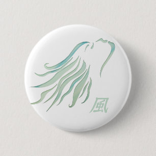 Badge Rond 5 Cm Bouton de lutin de vent