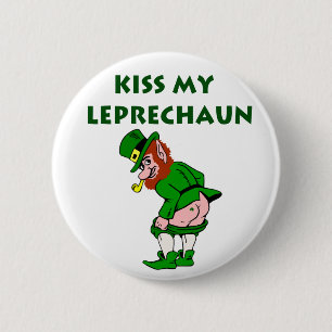 Badge Rond 5 Cm Bouton de lutin irlandais à embrasser