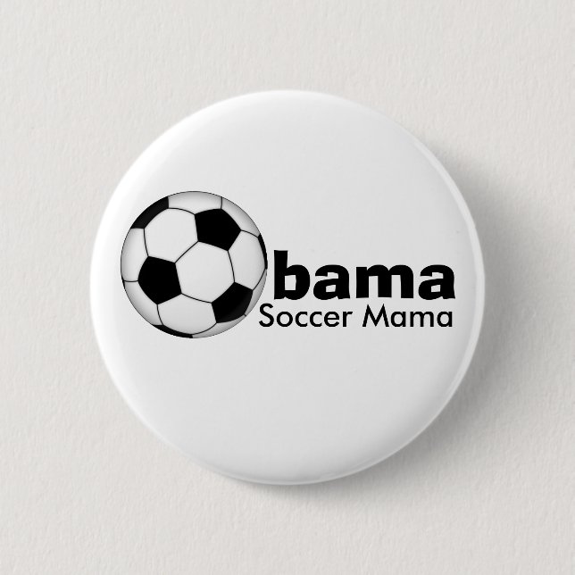 Badge Rond 5 Cm Bouton de maman du football d'Obama (Devant)