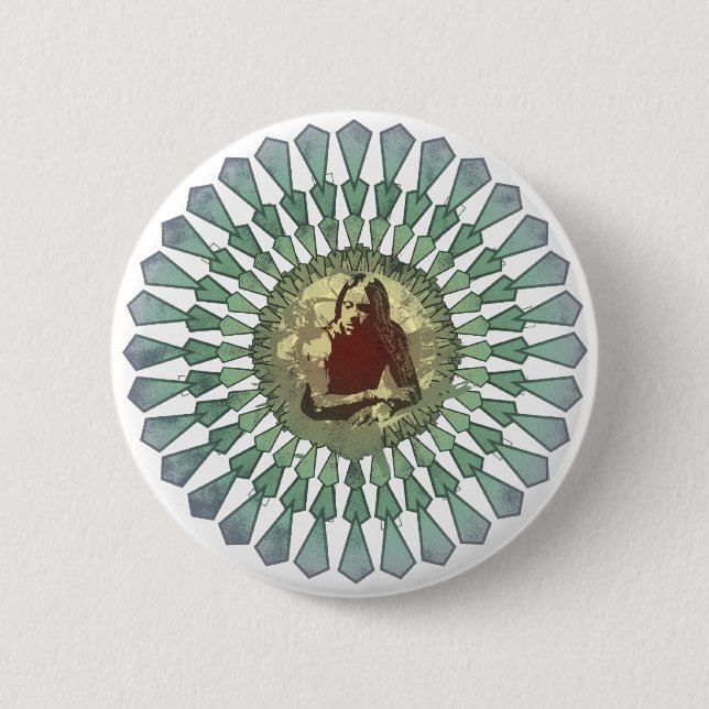 Badge Rond 5 Cm Bouton de mandala de Randy Castillo (Devant)