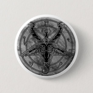 Badge Rond 5 Cm Bouton de marbre de Baphomet