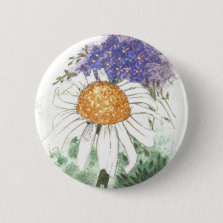 Badge Rond 5 Cm Bouton de "marguerite"