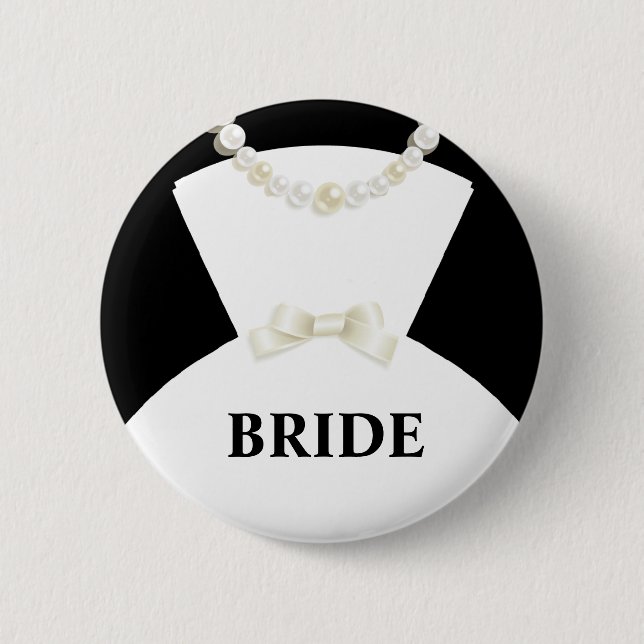 Badge Rond 5 Cm Bouton de mariage de jeune mariée (Devant)