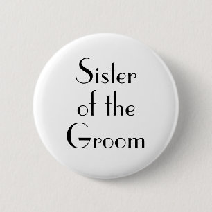 Badge Rond 5 Cm Bouton de mariage pour la sœur du marié Art Déco