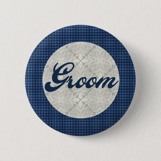 Badge Rond 5 Cm Bouton de marié (Devant)