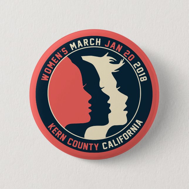 Badge Rond 5 Cm Bouton de mars Kern des femmes (Devant)