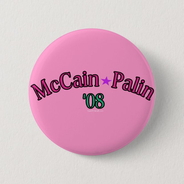 Badge Rond 5 Cm Bouton de McCain Palin '08 (Devant)