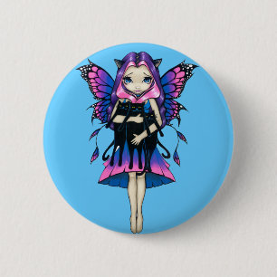 Badge Rond 5 Cm Bouton de "mes trois minous"
