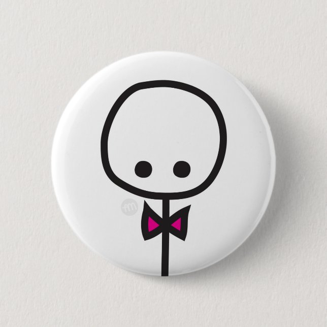 Badge Rond 5 Cm Bouton de Mimie - cravate d'arc (Devant)
