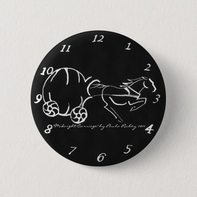 Badge Rond 5 Cm Bouton de minuit de noir de chariot (Devant)